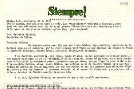 [Carta] 1955 dic. 11, México D.F. [a] Gabriela Mistral, [México]