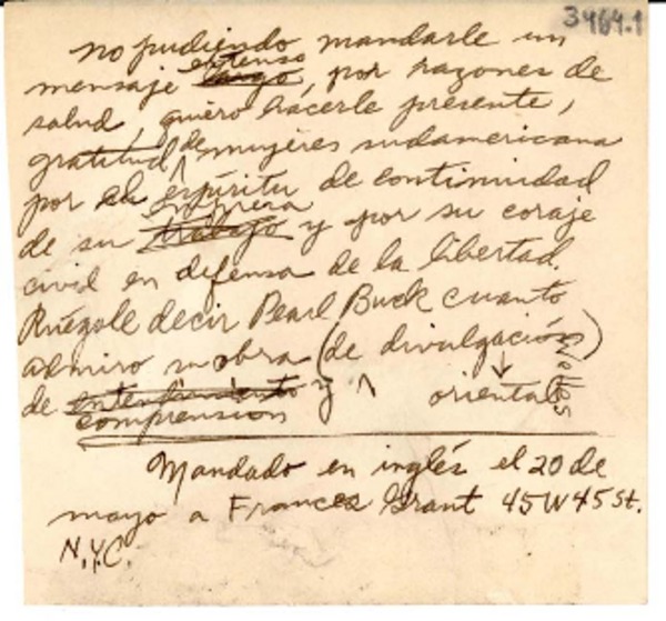[Carta] 1946 mayo 22 [a] [Gabriela Mistral]
