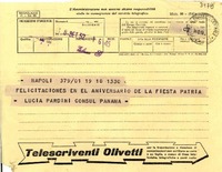 [Telegrama] 1952 sept. 18, Nápoli [a] Gabriela Mistral