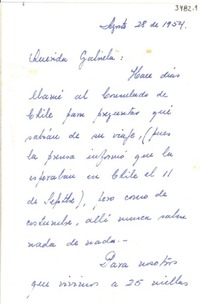 [Carta] 1954 ago. 28, Panamá [a] Gabriela Mistral, Callao