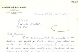 [Carta] 1954 oct. 27, Panamá [a] Gabriela Mistral, EE.UU.