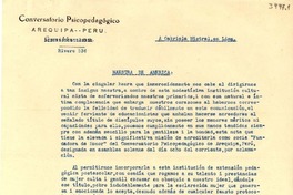 [Carta] 1938 jul. 25, Arequipa, Perú [a] Gabriela Mistral, Lima, [Perú]