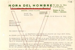 [Carta] 1944 feb. 22, Lima [a] Gabriela Mistral, Petrópolis, Río de Janeiro