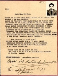 [Carta] [1945?], [Lima] [a] Gabriela Mistral
