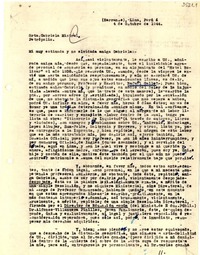 [Carta] 1944 oct. 4, Lima, Perú [a] Gabriela Mistral, Petrópolis