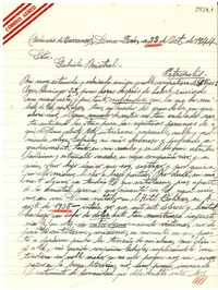 [Carta] 1944 oct. 23, Lima, Perú [a] Gabriela Mistral, Petrópolis