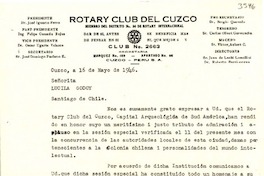 [Carta] 1946 mayo 16, Cuzco [a] Gabriela Mistral, Santiago, Chile