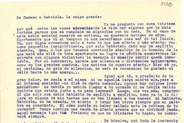 [Carta] 1945 jul. 15, Miraflores, [Perú] [a] Gabriela Mistral
