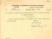 [Carta] 1946 jul. 9, Santiago [a] Gabriela Mistral, Los Ángeles
