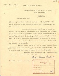 [Carta] 1947 abr. 28, Lima [a] Gabriela Mistral, Washington, D.C.