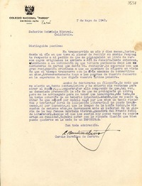 [Carta] 1948 mayo. 7, Chincha Alta, Perú [a] Gabriela Mistral, California
