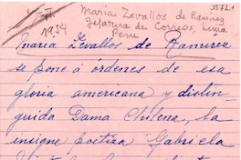 [Carta] 1954 sept. 20, Lima, [Perú] [a] Gabriela Mistral