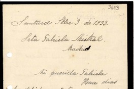 [Carta] 1933 sept. 3, Santurce, [Puerto Rico] [a] [Gabriela Mistral]