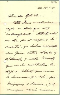 [Carta] 1934 ene. 20, San Juan, Puerto Rico [a] Gabriela Mistral