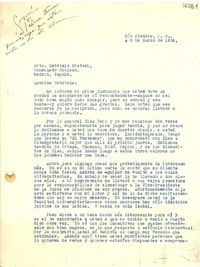 [Carta] 1934 mar. 8, Río Piedras, [Puerto Rico] [a] Gabriela Mistral