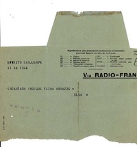 [Telegrama] 1946 nov. 18, San Juan, Puerto Rico [a] Gabriela Mistral