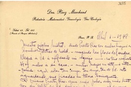 [Carta] 1948 abr. 1, Ponce, Puerto Rico [a] [Gabriela] Mistral