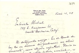 [Carta] 1948 jun. 13, Santurce, Puerto Rico [a] [Gabriela Mistral]