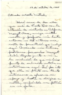 [Carta] 1948 oct. 17, New York [a] Gabriela Mistral, California