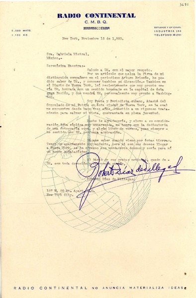 [Carta] 1951 jun. 27, New York [a] Gabriela Mistral