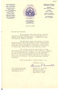 [Carta] 1939 feb. 28, South Hadley, Massachusetts, [EE.UU.] [a] Gabriela Mistral, Washington D.C., [EE.UU.]