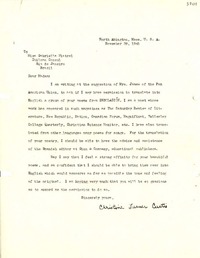 [Carta] 1941 nov. 28, North Abington, Mass., EE.UU. [a] Gabriela Mistral, Río de Janeiro, Brasil