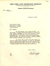 [Carta] 1942 oct. 2, New York [a] Lucila Godoy, Petrópolis, Brasil