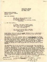 [Carta] 1943 mayo 24, Chicago, Illinois [a] Gabriela Mistral, Brasil