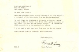 [Carta] 1945 nov. 16, N. York [a] Gabriela Mistral, Petrópolis, Brasil