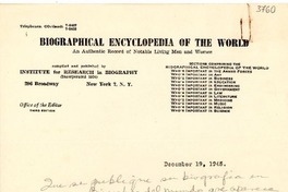 [Carta] 1945 dic. 19, N. York [a] Gabriela Mistral, Petrópolis, Brasil