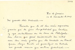 [Carta] 1944 nov. 16, Río de Janeiro [a] Gabriela Mistral