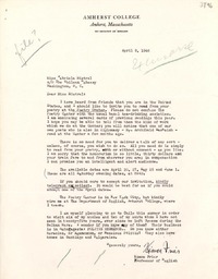 [Carta] 1946 abr. 9, Amherst, Massachusetts [a] Gabriela Mistral, Washington D.C.