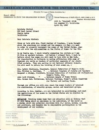 [Carta] 1946 abr. 19, Los Angeles, California [a] Gabriela Mistral, Sierra Madre, California