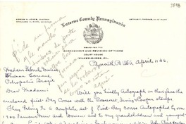 [Carta] 1946 abr. 11, Plymounth, Pennsylvania [a] Gabriela Mistral, Petrópolis, Brasil
