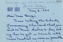 [Carta] 1946 mayo 2 [a] Miss Gengi