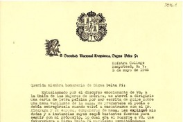 [Carta] 1946 mayo 3, New York [a] Gabriela Mistral