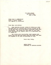 [Carta] 1946 mayo 4, New York [a] Anne F. Leidendeker, Los Ángeles, California