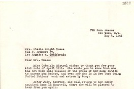 [Carta] 1946 mayo 4, New York [a] Stella Knight Ruess, Los Ángeles, California