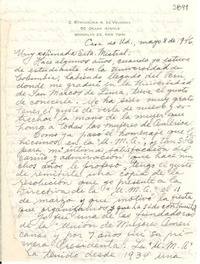 [Carta] 1946 mayo 8 [a] Srta. [Gabriela] Mistral