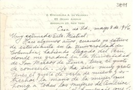 [Carta] 1946 mayo 8 [a] Srta. [Gabriela] Mistral