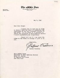[Carta] 1946 mayo 9, N. York [a] Audrey Gorge
