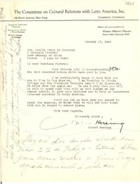 [Carta] 1946 ene. 17, Claremont, California [a] Gabriela Mistral, Londres