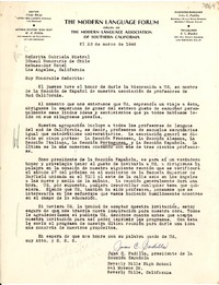 [Carta] 1946 mar. 23, Beverly Hills, California [a] Gabriela Mistral, Los Ángeles, California