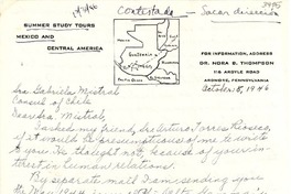[Carta] 1946 oct. 8, Ardmore, Pennsylvania [a] Gabriela Mistral