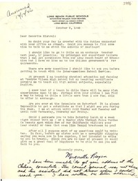 [Carta] 1946 oct. 9, Long Beach, California [a] Gabriela Mistral