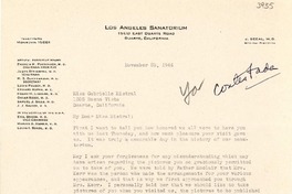[Carta] 1946 nov. 25, Duarte, California [a] Gabriela Mistral, Duarte, California
