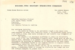 [Carta] 1946 dic. 26, Lima, Perú [a] Gabriela Mistral