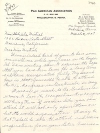 [Carta] 1947 mar. 3, Ardmore, Pennsylvania [a] Gabriela Mistral, Monrovia, California
