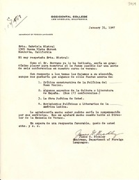[Carta] 1947 ene. 31, Los Ángeles, California [a] Gabriela Mistral, Monrovia, California