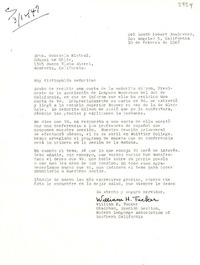 [Carta] 1947 feb. 10, Los Ángeles, California [a] Gabriela Mistral, Monrovia, California